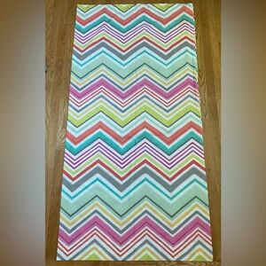 Pottery Barn Teen Chevron Stripe Shower Curtain ~ 72 x 71~ Pink /Blue /yellow